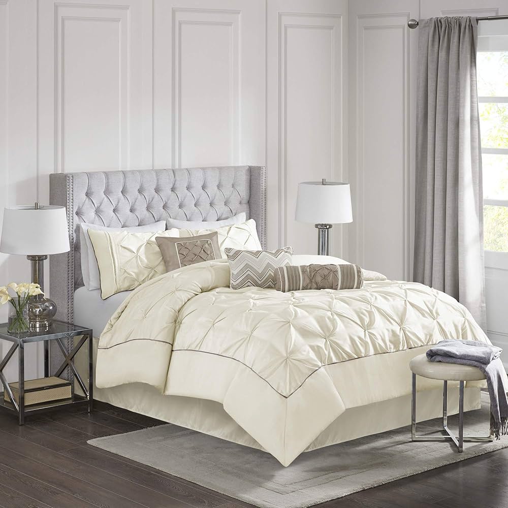 掛け布団 7点セット アイボリー 海外クイーンサイズ Laurel 7 Ⓣ Amazon.com: Madison Park Laurel Cozy Comforter Set